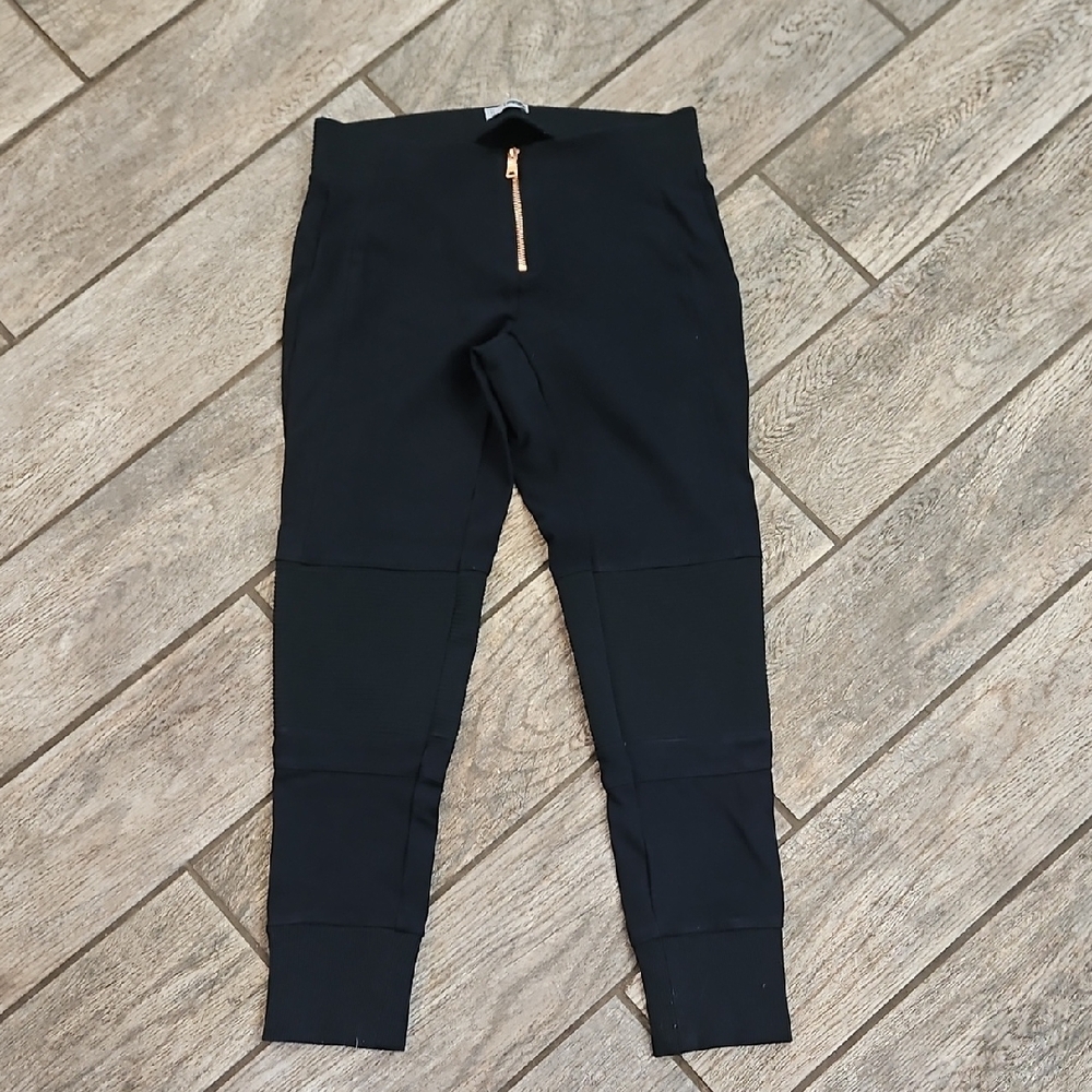 Navy Blue Leggings with Gold Zipper Size Medium
